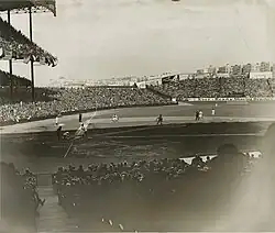 The Stadium during the 1927 season before the left field grandstand was extended
