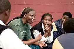 Youth activists speak with Yoliswa Wane