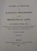 Title page to volume I of A Course of Lectures on Natural Philosophy and the Mechanical Arts (1807)