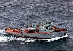 The Russian Border Troops Project&nbsp;745P border patrol ship Zabaykalye in the western Pacific in 1992