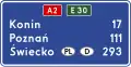 E-14a "distance sign of motorway route"