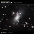 The Question Mark "Galaxy" actually includes five images of the same galaxy pair due to gravitational lensing. The lensed images are labelled A through E.[63]