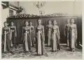 Srimpi dancers in traditional costume in 1900