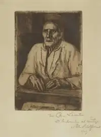 Larin Paraske with Kantele, etching by Albert Edelfelt, c. 1905, Thiel Gallery