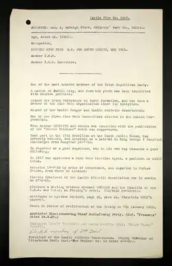 British Army military intelligence file for Daniel McCarthy