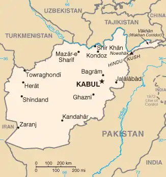 map of Afghanistan