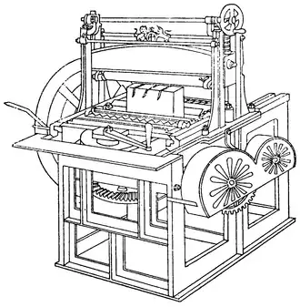 Line drawing of a rounding machine.