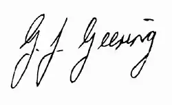 singature of G. J. Geering