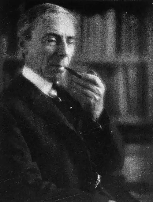 reproduction of a photograph of philosopher Bertrand Russell
