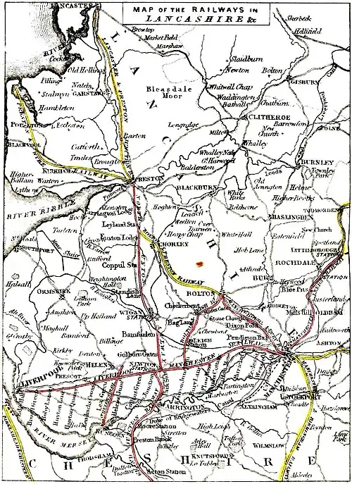 Map of the Railways in Lancashire &c