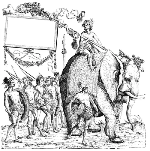 THE SAVAGES OF CALICUT (From 'The Triumphal Procession' by Burgkmair. Cut by Dienecker and other engravers)