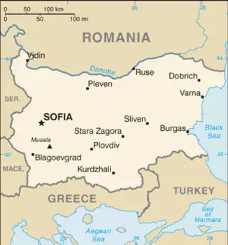 map of Bulgaria