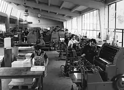 Black and white photgraph of printing works in Germany