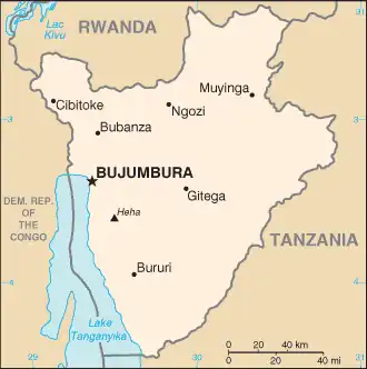 map of Burundi