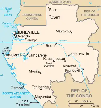 map of Gabon