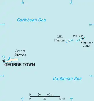 map of Cayman Islands