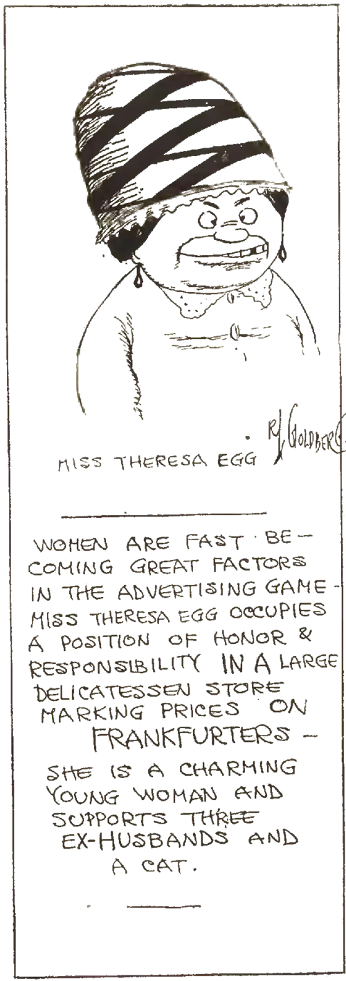 A cartoon of a woman who works in advertising