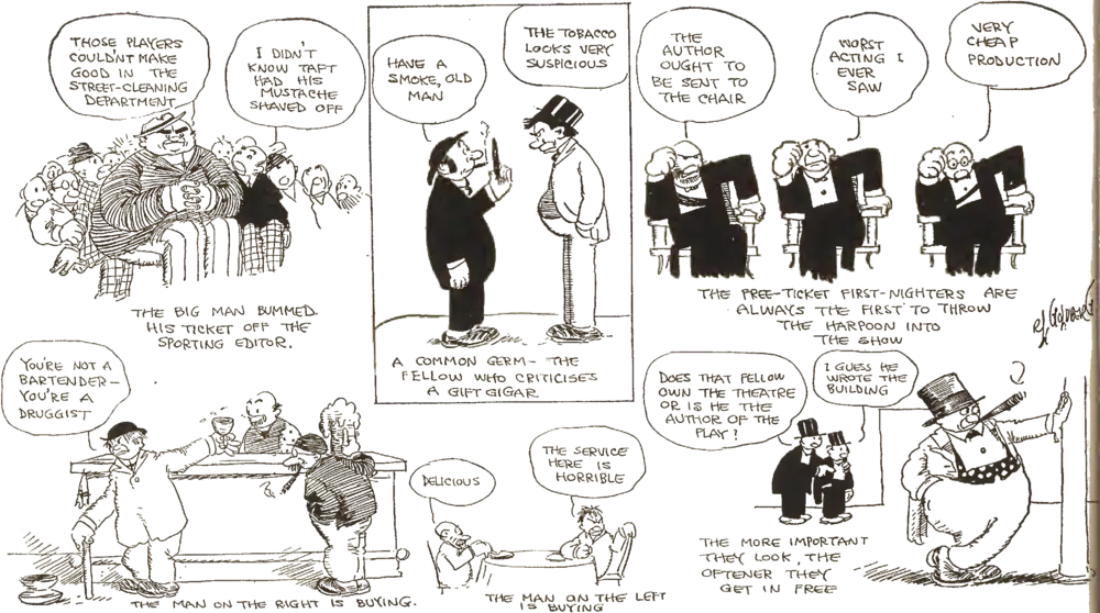 A series of cartoons with entitled men