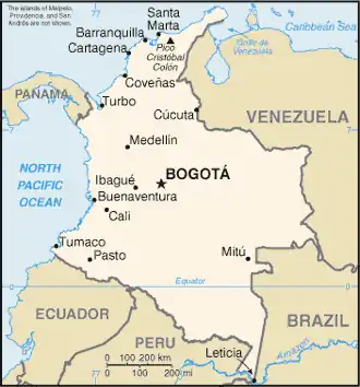 map of Colombia
