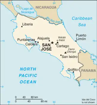 map of Costa Rica