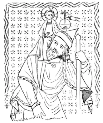 Fig. 10.—Wall-Painting of St Christopher. (Large life-size.)