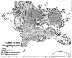 Triassic Period Hypothetical distribution of Land & Sea
