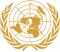 Gold version of the United Nation emblem.
