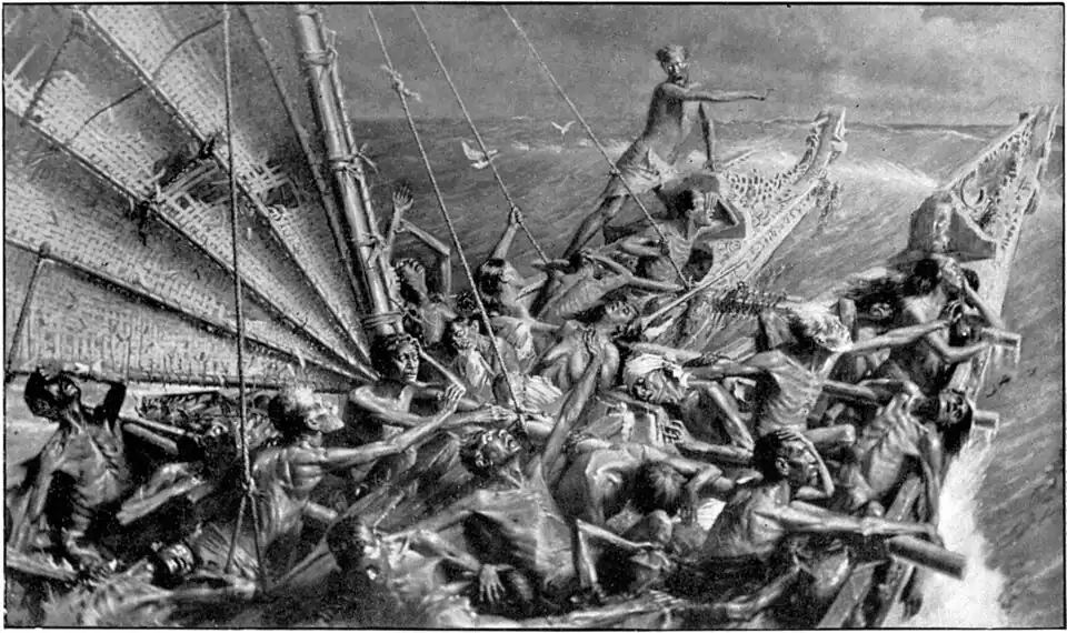 Painting "The Arrival of the Maoris in New Zealand"