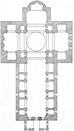 Floorplan of Sant' Andrea, Mantua, figure 18 from "Character of Renaissance Architecture"