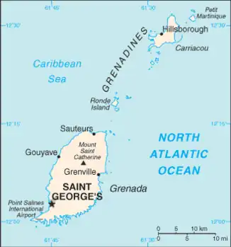 map of Grenada