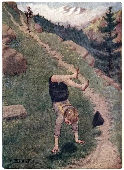 Peter Shot Off and Rushed Down the Mountain-side, Turning Wild Somersaults on His Perilous Way