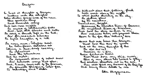 Oregon By Ella Higginson