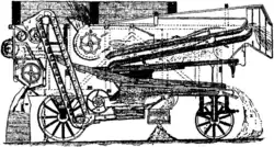 a drawing of a thrashing machine