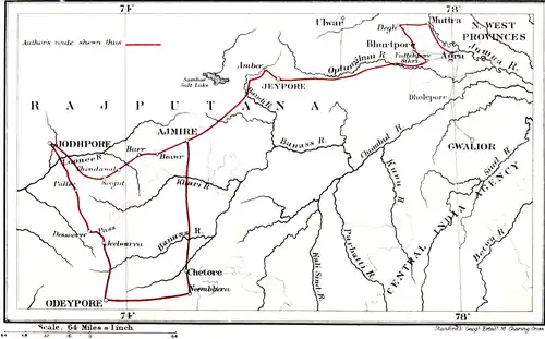 AUTHOR'S ROUTE THROUGH RAJPUTANA