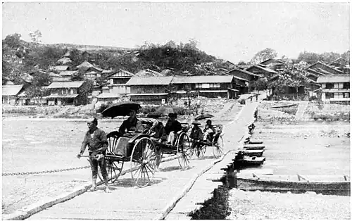 BOAT BRIDGE ON THE NAKASENDO.