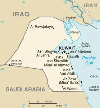 map of Kuwait