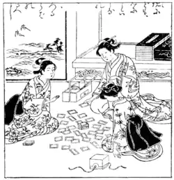 Sukenobu.—A card party.