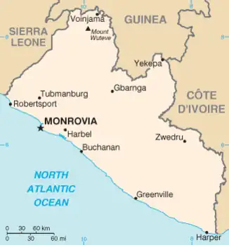 map of Liberia