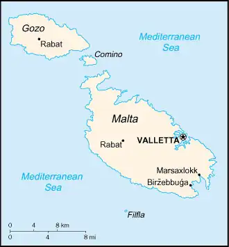map of Malta