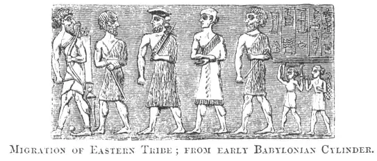 Migration of Eastern Tribe; from early Babylonian cylinder