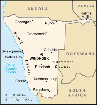 map of Namibia