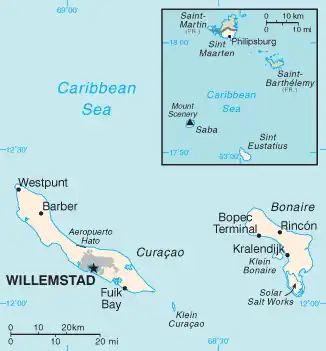 map of Netherlands Antilles