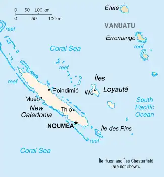 map of New Caledonia