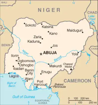 map of Nigeria