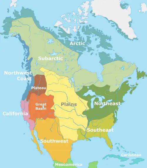 Map of indigenous peoples of North America