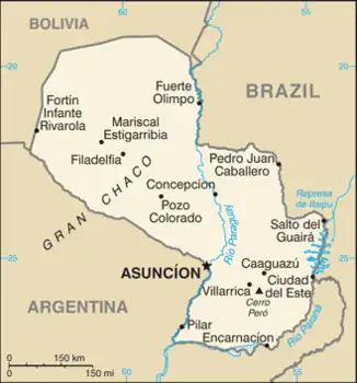 map of Paraguay