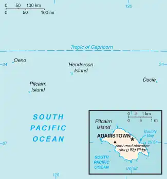 map of Pitcairn Islands