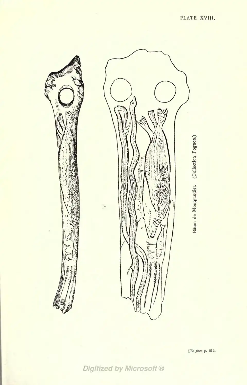 Bâton de Montgaudier (Collection Pognon.) [To face p. 212.