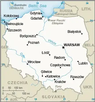 map of Poland