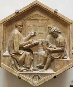 Photograph of The Grammarian, 15th century marble panel